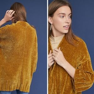 MOTH Anthropologie Mustard Chenille Cardigan